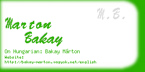marton bakay business card