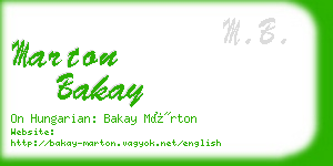 marton bakay business card